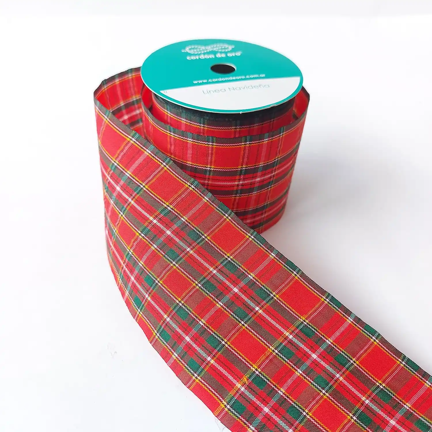 CINTA ESCOCESA POLIESTER CORDON DE ORO 70MM X 10MTS