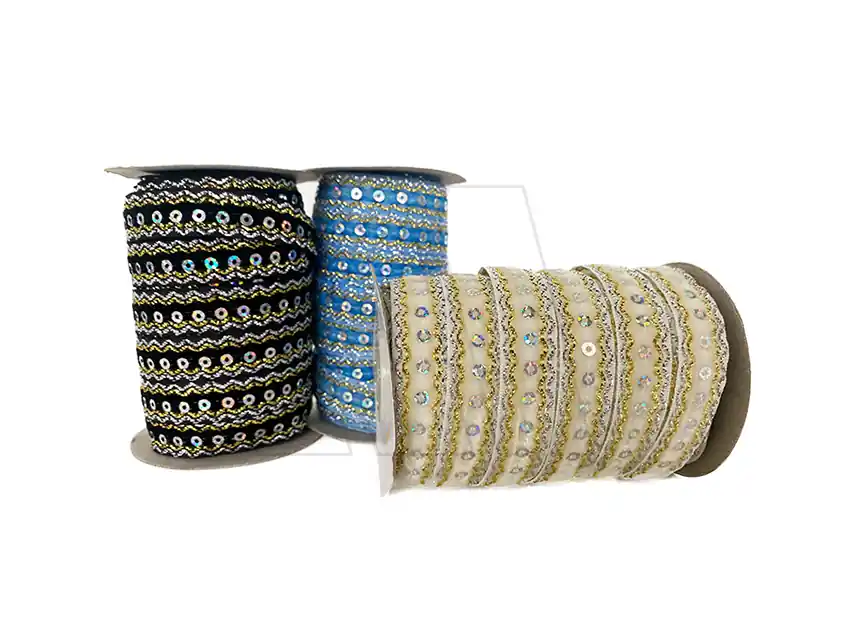 CINTA FUZZ CON LENTEJUELAS 15MM X 20YDS 