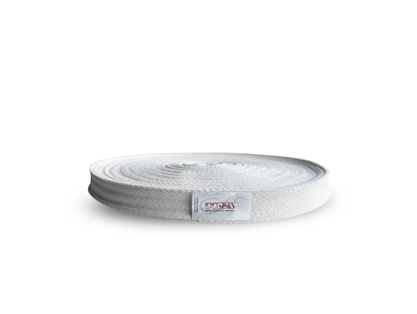 CINTA HILERA BLANCA DE ALGODON 20MM X 50MTS
