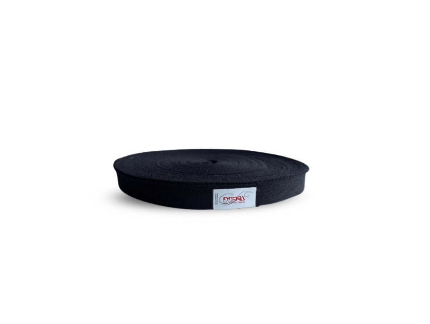 CINTA HILERA NEGRA DE ALGODON 13MM X 50MTS