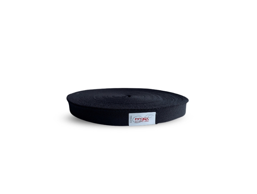 CINTA HILERA NEGRA DE ALGODON 16MM X 50MTS