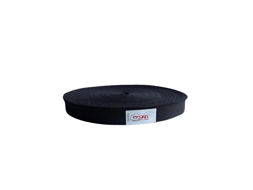 CINTA HILERA NEGRA DE ALGODON 20MM X 50MTS