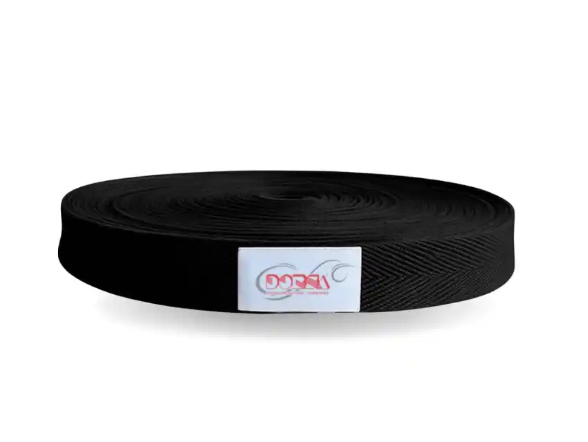 CINTA HILERA NEGRA DE ALGODON 40MM X 50MTS