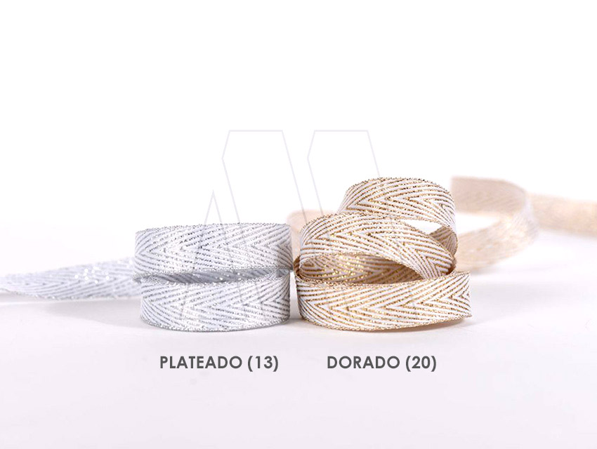 CINTA ESPIGA LUREX CORDON DE ORO 12MM X 10MTS