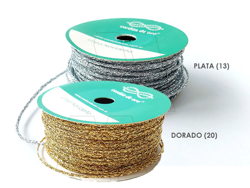 ALAMBRE FORRADO C/ LUREX CORDON DE ORO X 50MTS