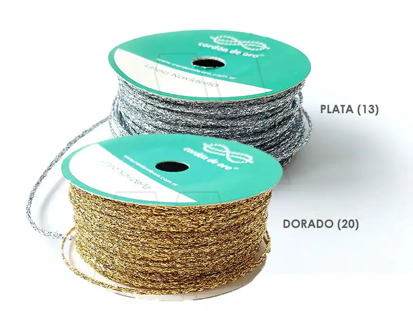 ALAMBRE FORRADO C/ LUREX CORDON DE ORO X 50MTS