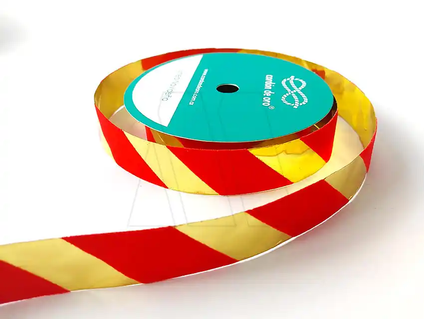 CINTA FLOCK RAYADO ANCHO C. DE O. 25MM X 10MTS