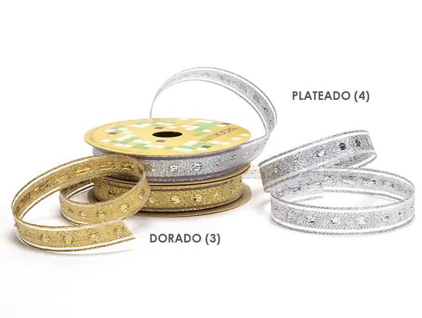 CINTA BROOKLYN POPOLO PLATEADO-DORADO X 10MTS