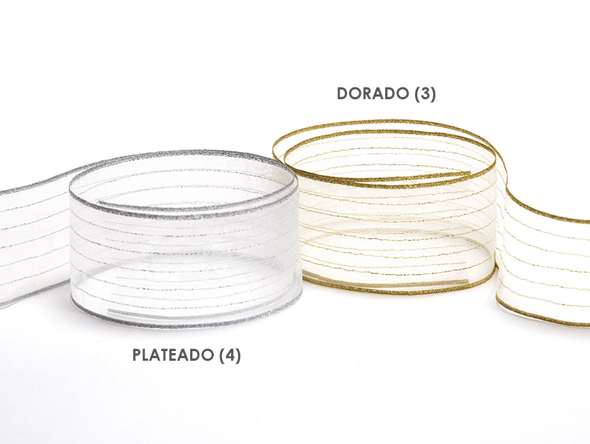 CINTA BROOKLYN DA VINCI C/LUREX 35MM X 10MTS