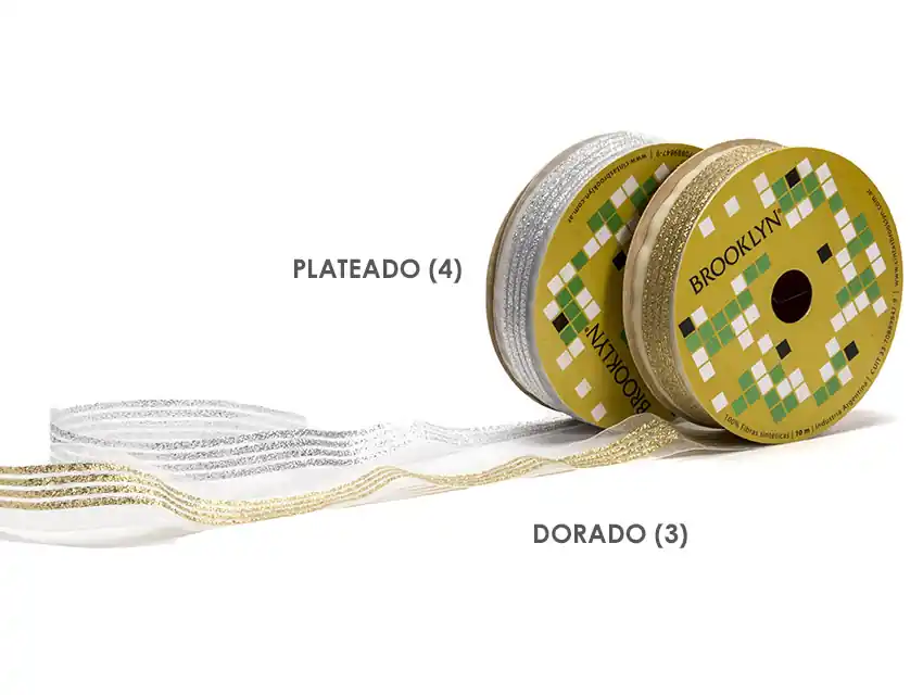 CINTA BROOKLYN BERNA C/LUREX 23MM X 10MTS