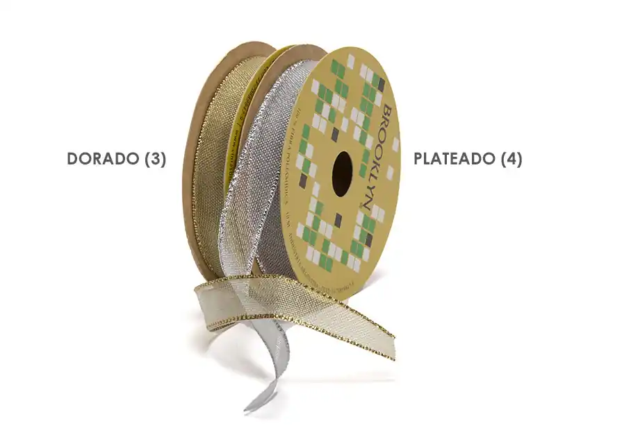CINTA BROOKLYN SEDUCTION LUREX C/ORILLO 15MM X 10MTS