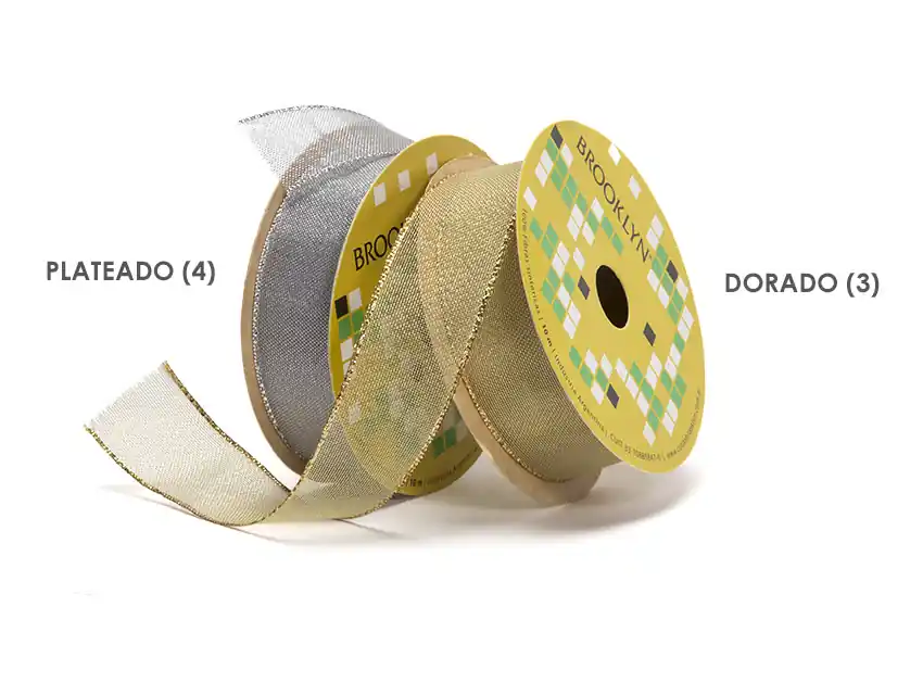 CINTA BROOKLYN SEDUCTION LUREX C/ORILLO 25MM X 10MTS