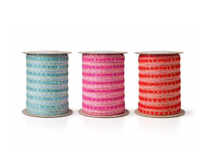 CINTA FUZZ C/ LUREX  Y LENTEJUELAS BOMBAY 10MM X 18,28MTS