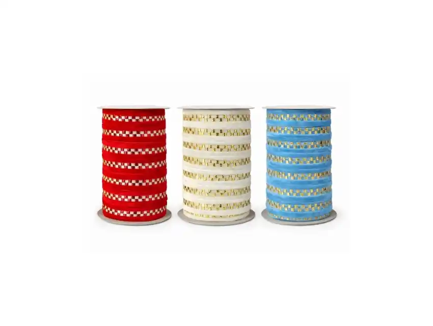 CINTA FUZZ TERCIOPELO C/LUREX KIRAN 15MM X 18,28MTS
