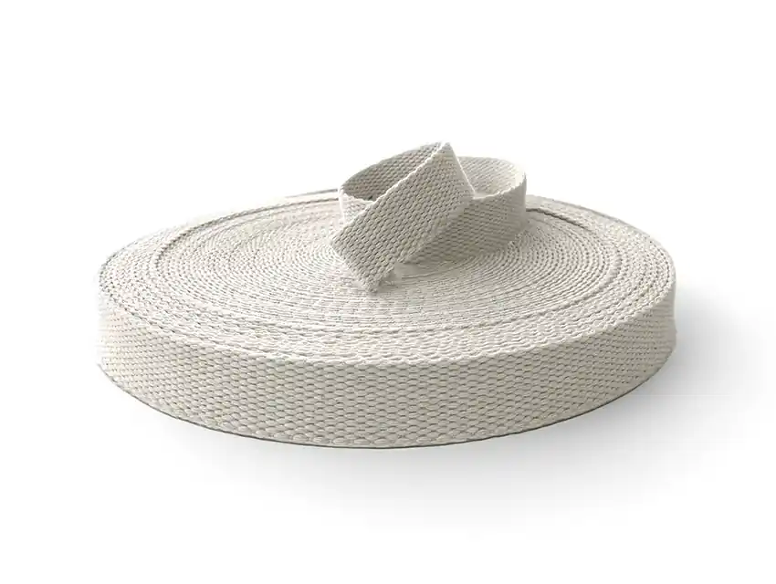 CINTA MOCHILERA ALGODON PESADA NATURAL 30MM X 25MTS 