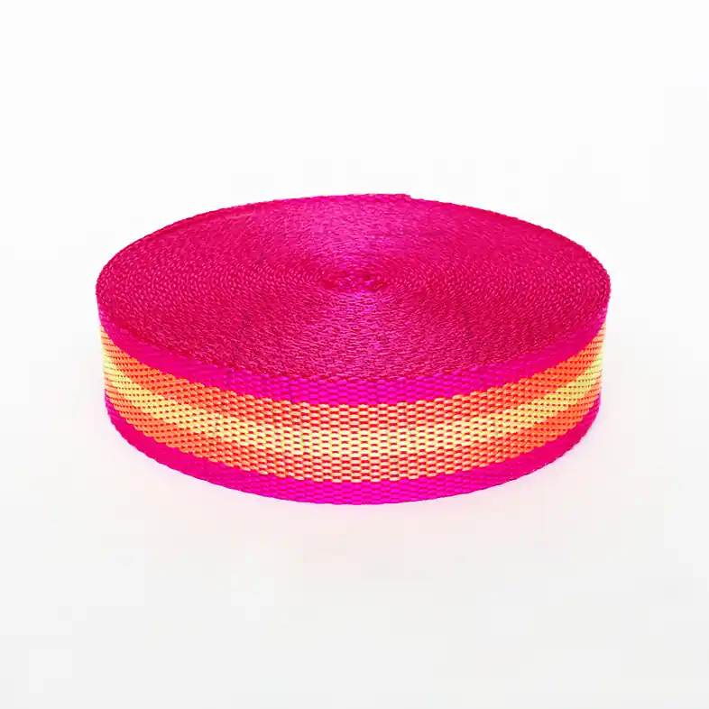 CINTA MOCHILERA POLIPROPILENO RAYADA FLUO 30MM X 10MTS