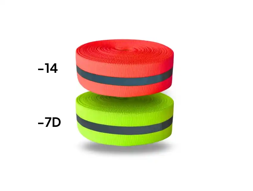 CINTA REFLECTIVA PARA COSER FLUO C/GRIS 40MM X 20MTS