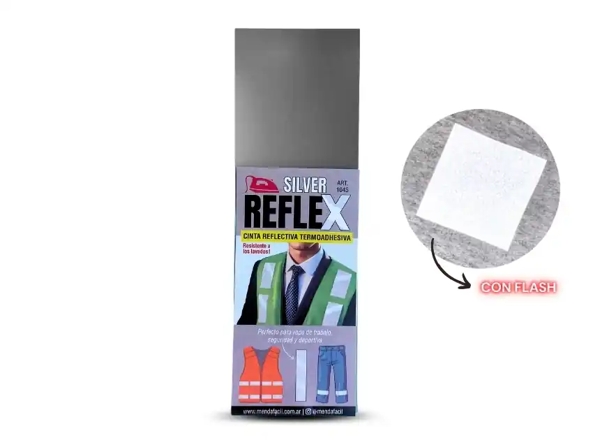 CINTA REFLECTIVA TERMOADHESIVA SILVER 5CM X 15CM X UN 