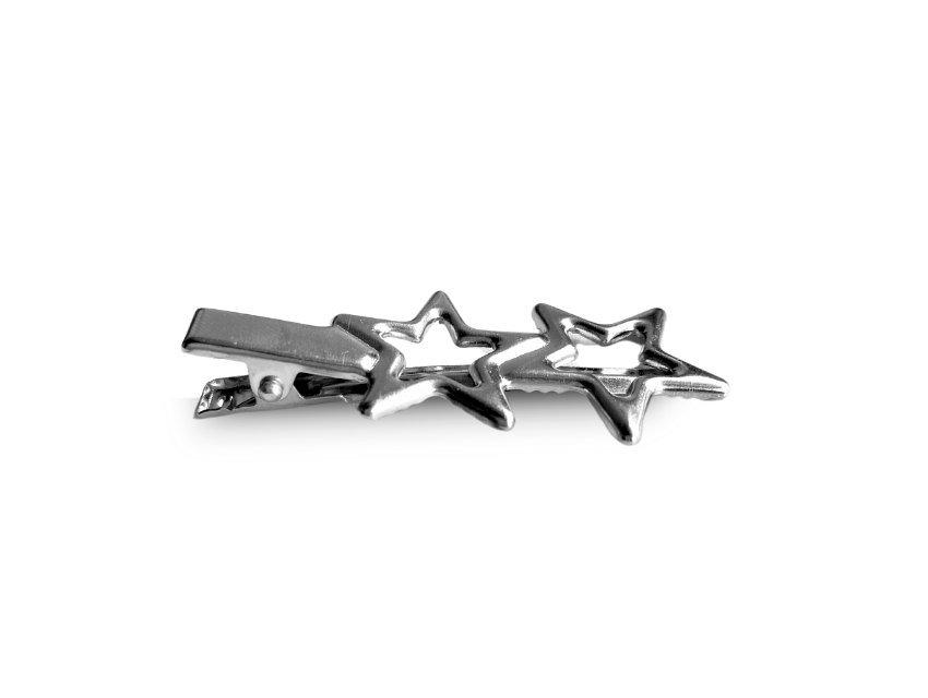 HEBILLA COCODRILO PARA CABELLO ESTRELLA NIQUEL 5CM X 50UN 