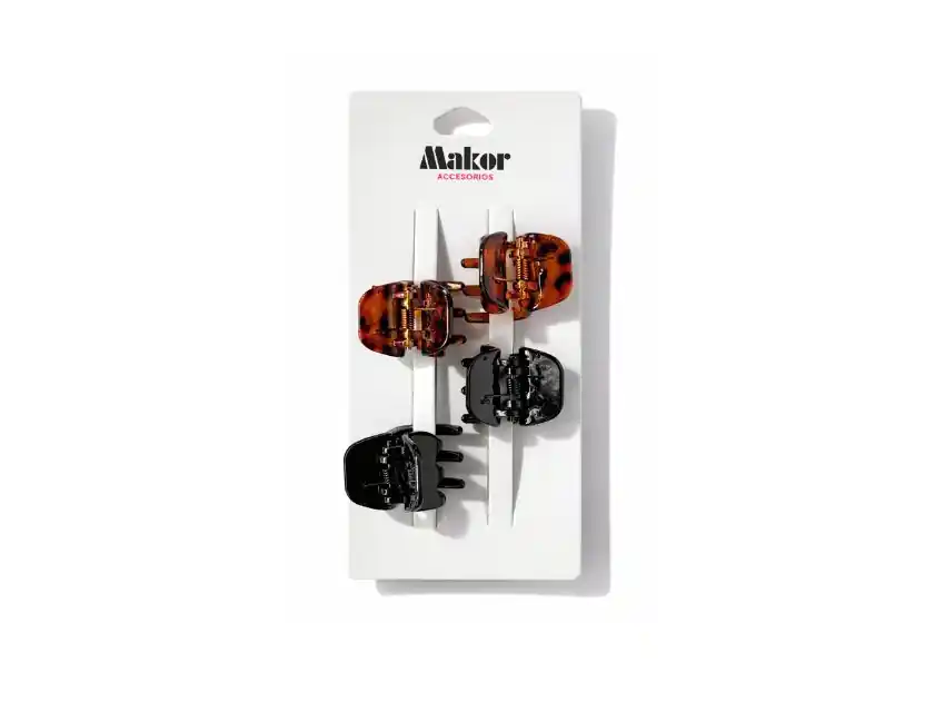 BROCHE PLASTICO PARA CABELLO SURTIDO BLISTER X 4UN