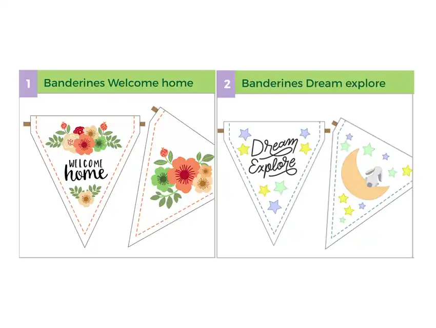 LIENZO C/DISEÑO PARA BANDERINES 25CM X 45CM