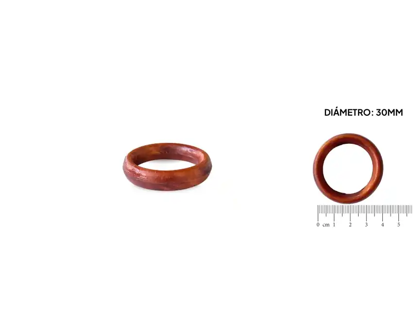 ARGOLLA DE MADERA LUSTRADA X 30MM
