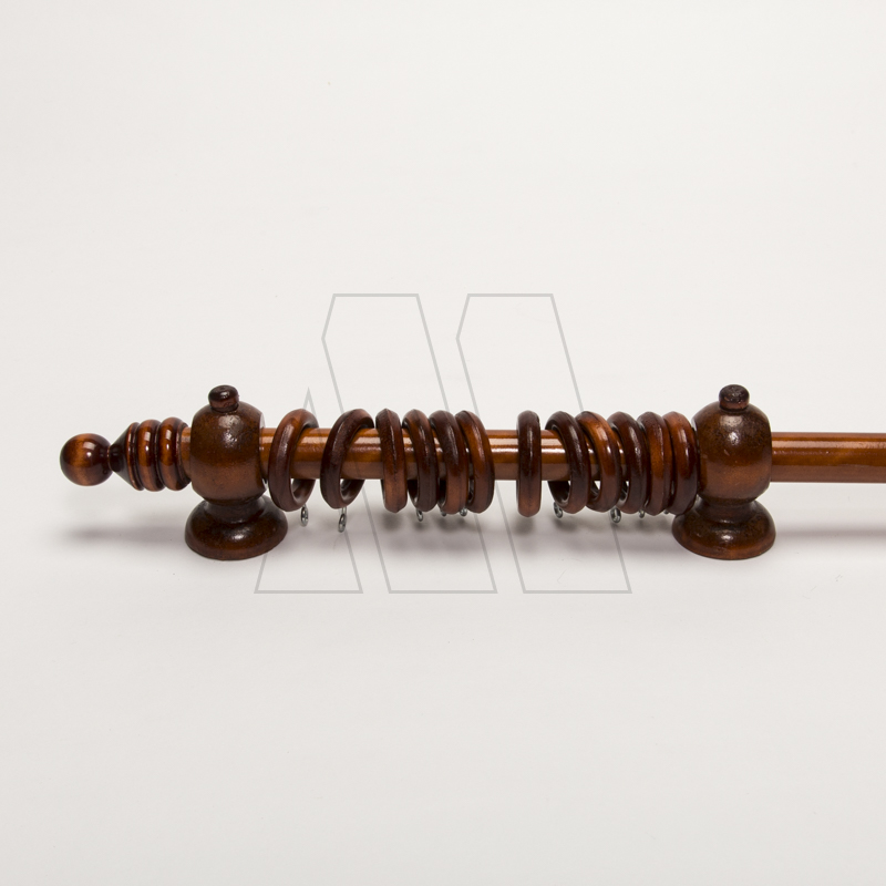 SET DE CORTINERIA MADERA TEÑIDA 22MM X 1MTS