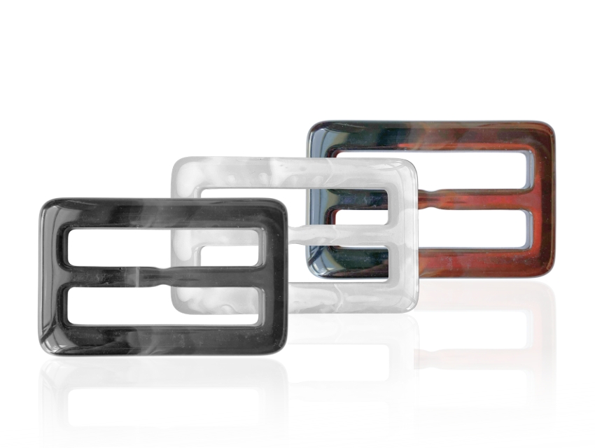  PASADOR HEBILLA PLASTICA VETEADA RECTANGULAR PASE 40MM X 6UN 