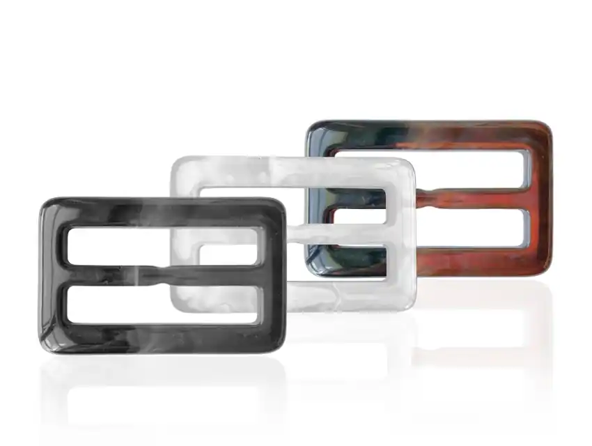  PASADOR HEBILLA PLASTICA VETEADA RECTANGULAR PASE 40MM X 6UN 
