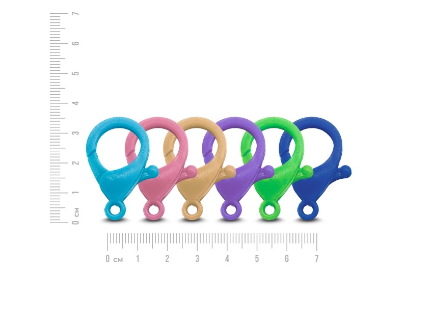 MOSQUETON PLASTICO COLORES SURTIDOS 35MM X 20UN