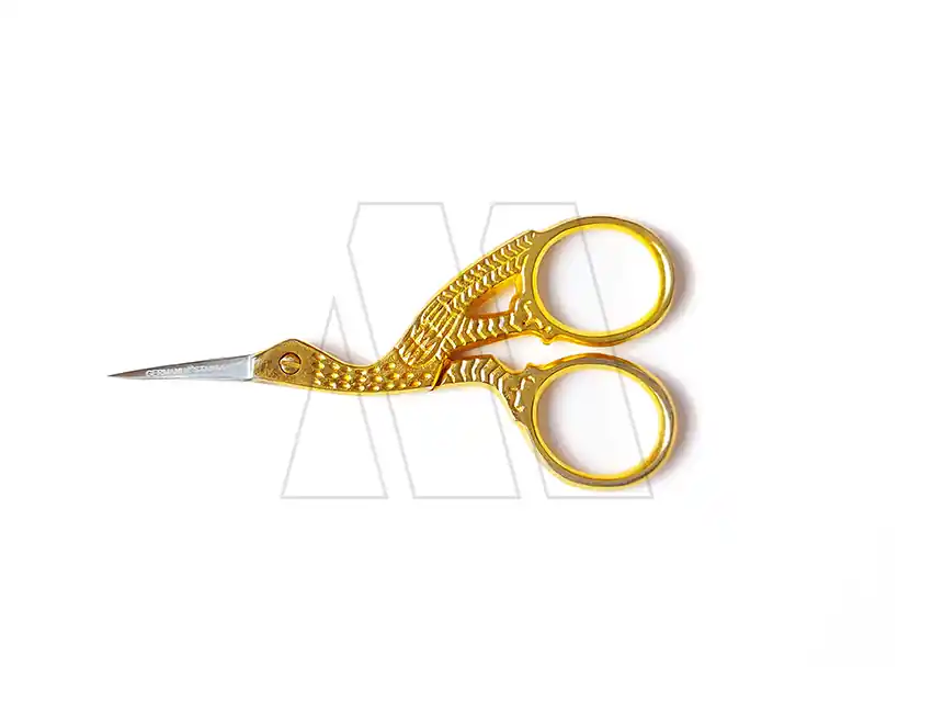 TIJERA CIGÜEÑA GERMANIA DORADA 9CM