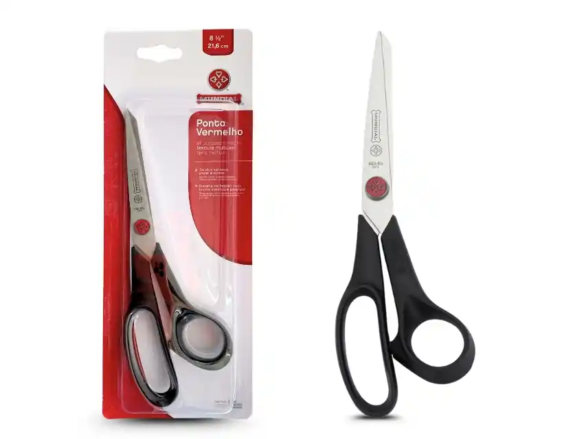 TIJERA MUNDIAL MULTIUSO PUNTO ROJO 8 1/2