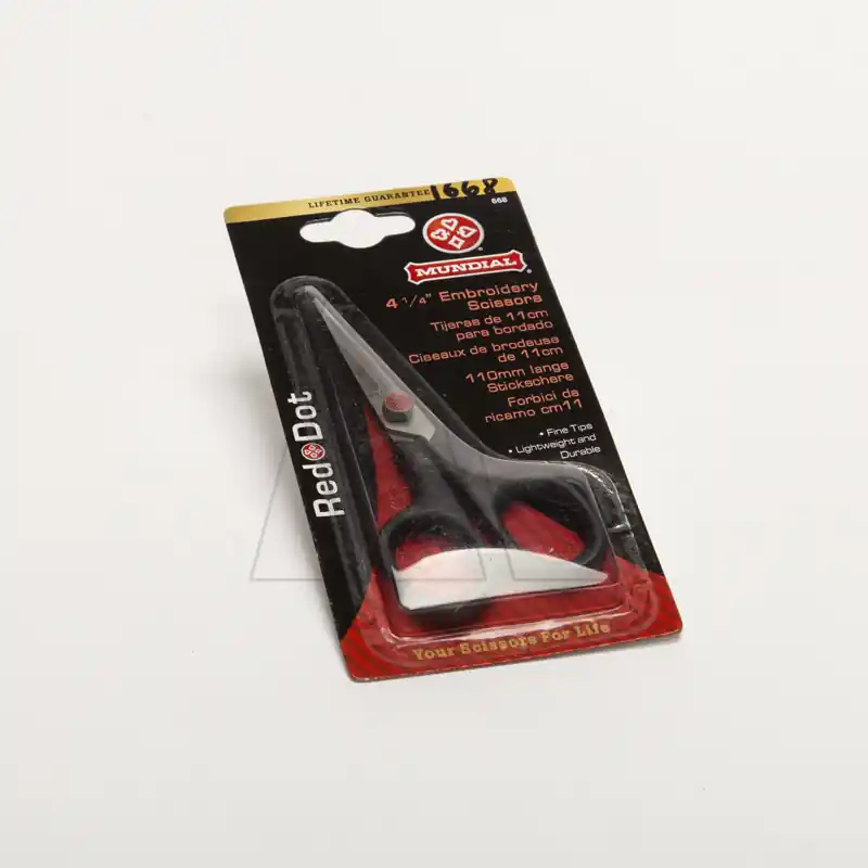 TIJERA MUNDIAL P/BORDAR PUNTO ROJO 11CM