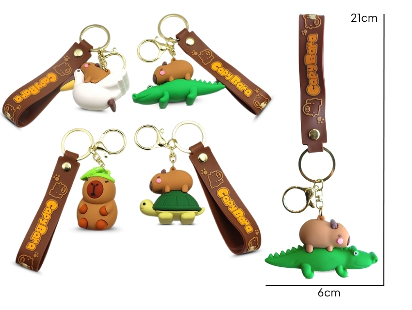 LLAVERO CAPYBARA DE SILICONA SURTIDO 6CM X 21CM X UN 