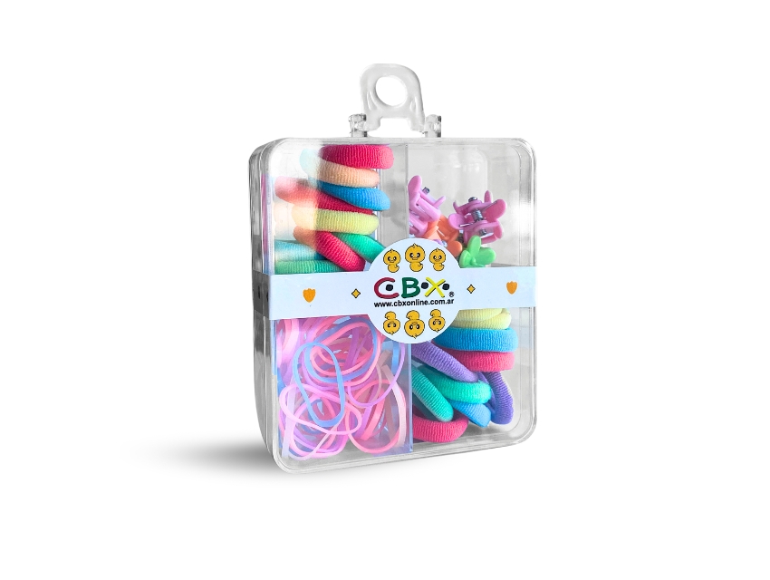  ESTUCHE DE COLITAS SURTIDAS Y BROCHES CBX X 105UN APROX 