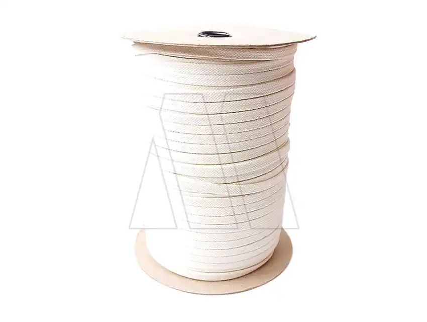 CORDON ALGODON CHATO TRENZADO Nº3 NATURAL EN ROLLO 10MM X 200MTS