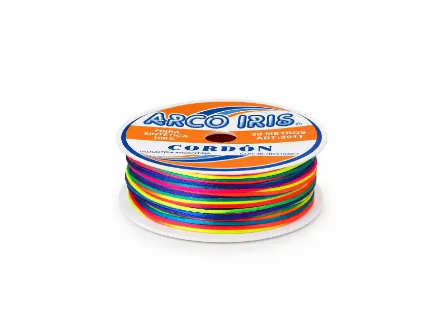 CORDON DE SEDA MULTICOLOR ARCO IRIS 1MM X 30MTS