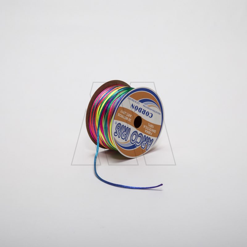 CORDON DE SEDA MULTICOLOR ARCO IRIS X 30MTS