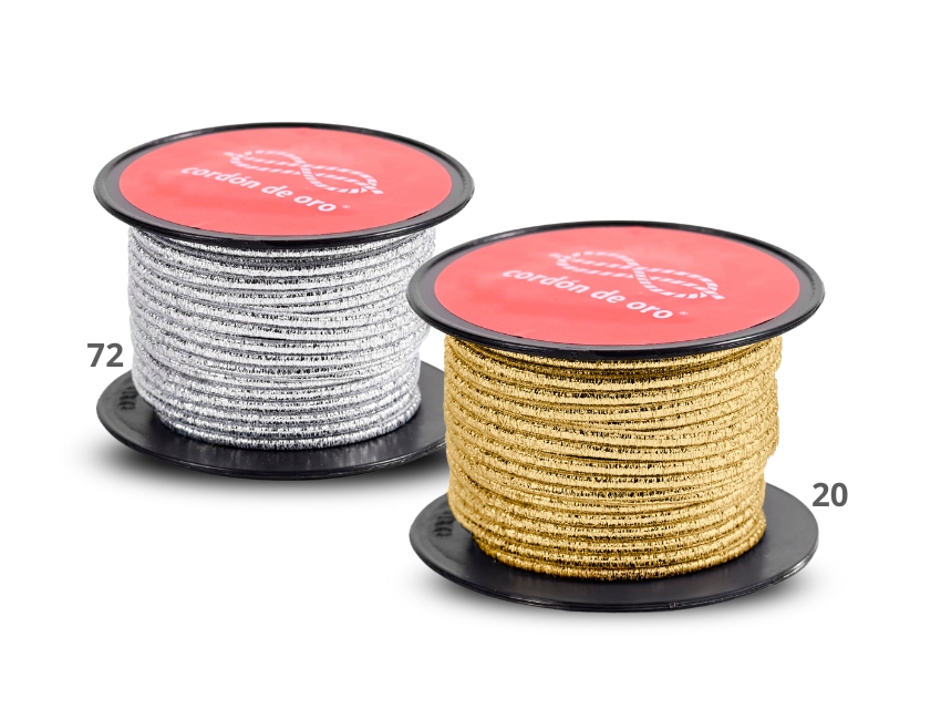 ELASTICO REDONDO DELTA LUREX CORDON DE ORO 3MM X 25MTS 