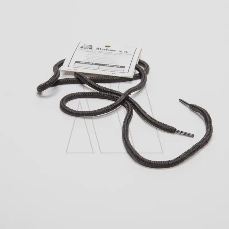 CORDON REDONDO POLIESTER NEGRO 120CM X 10 PARES