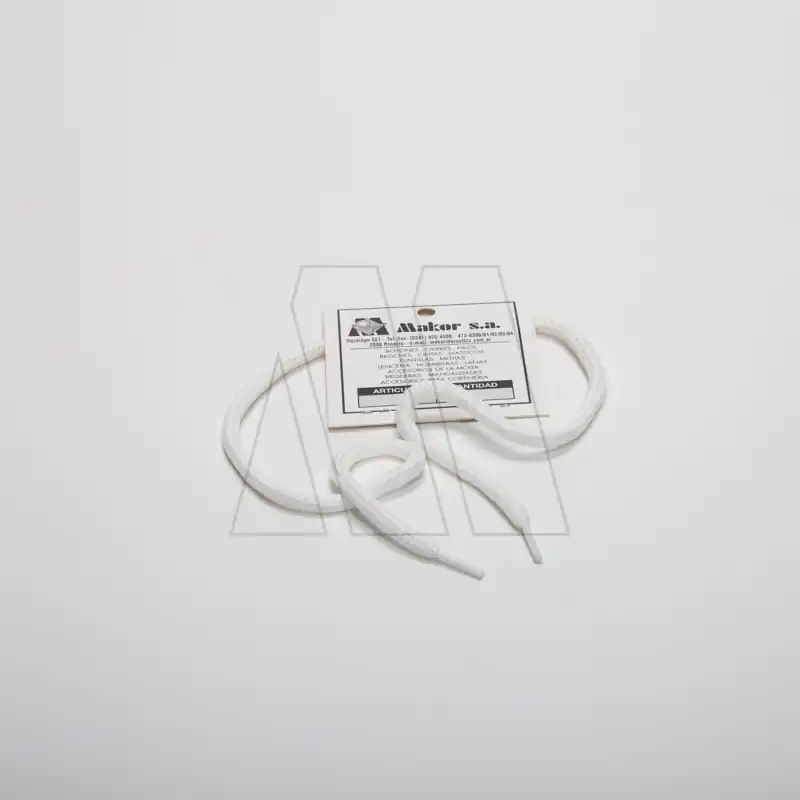 CORDON REDONDO POLIESTER BLANCO 60CM X 10 PARES