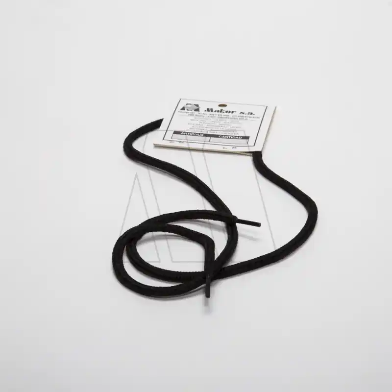 CORDON REDONDO POLIESTER NEGRO 90CM X 10 PARES