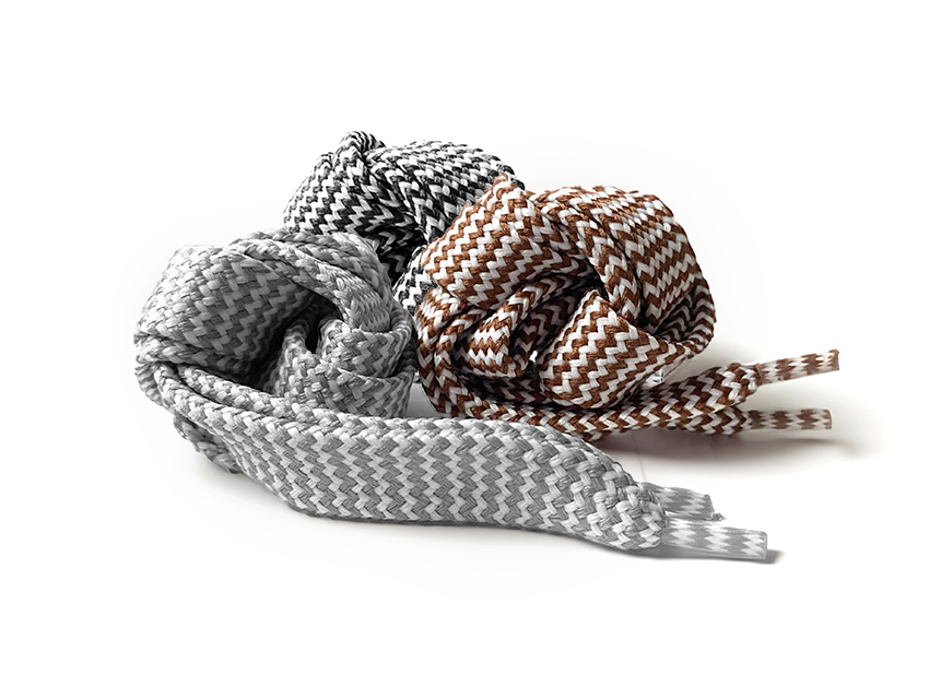 CORDON  POLIESTER TRENZADO ZIGZAG 15MM X 100CM X 5 PARES 