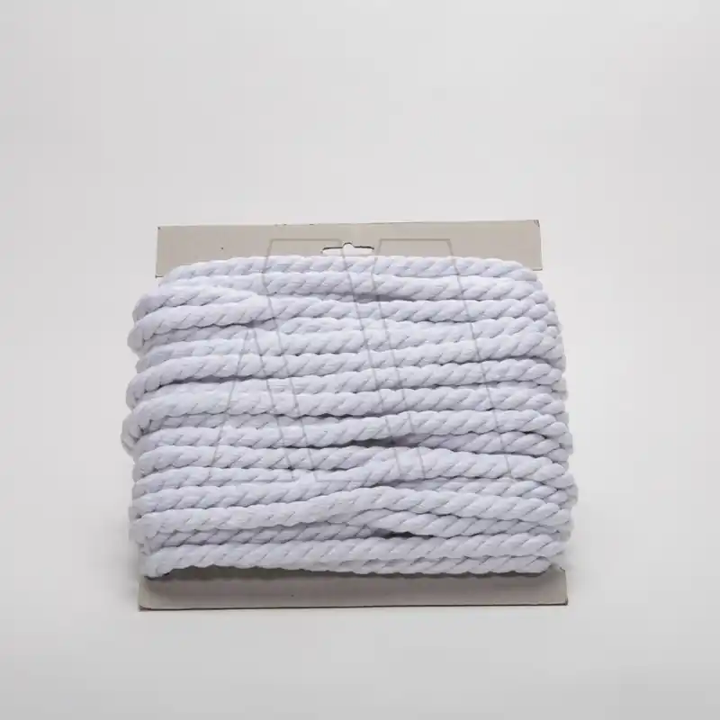 CUERDA DE ALGODON GRUESA BLANCA 12MM X 20MTS