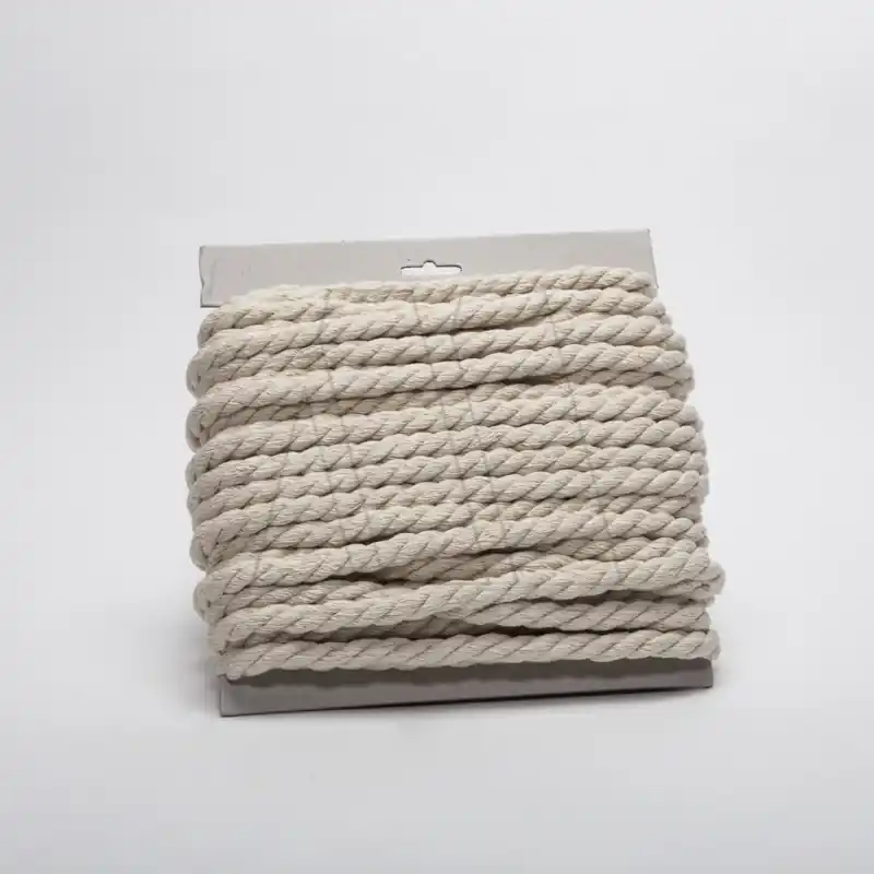 CUERDA DE ALGODON GRUESA NATURAL 12MM X 20MTS