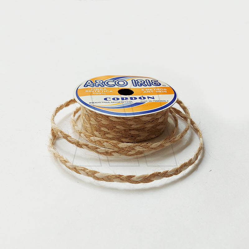 CORDON YUTE C/ALGODON 5MM X 5MTS