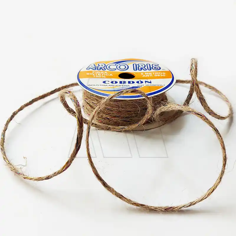 CORDON YUTE C/LUREX 5MM X 5MTS