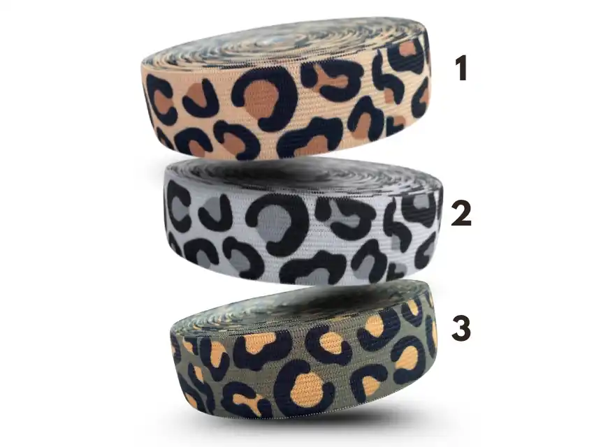 ELASTICO SUBLIMADO ANIMAL PRINT POLIESTER 28MM X 10MTS