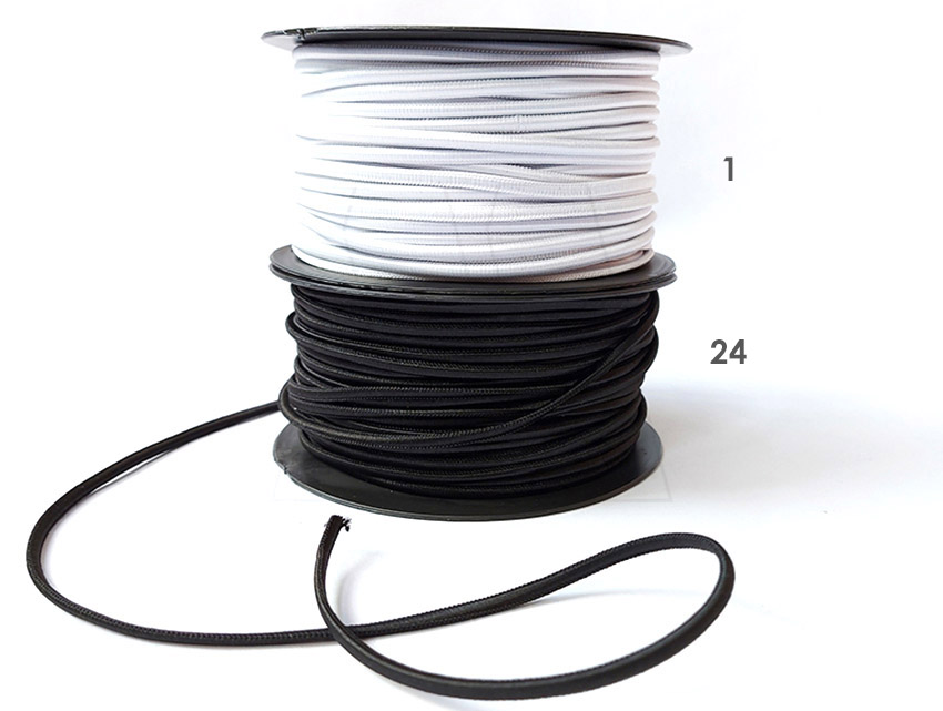 ELASTICO CORDON POLIESTER BLANCO/NEGRO 3MM X 50MTS