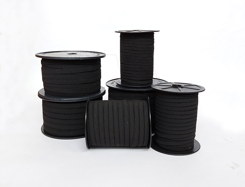 ELASTICO POLIESTER NEGRO 10MM X 50MTS